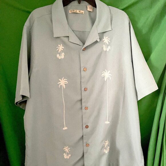 Batik Bay Poly Mens large (L) short sleeve button down shirt - Picture 1 of 6